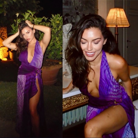 HOUSE OF CB 'Olessia' Orchid Backless Halter Maxi Dress NWOT size XS - Picture 1 of 15